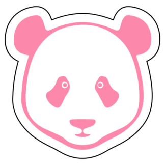 Simple Panda Face Sticker (Pink)